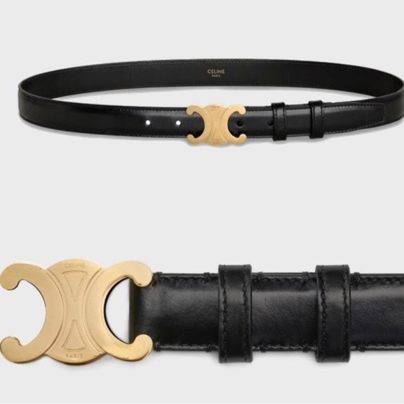 Celine Triomphe Leather Belt - Picture 1 of 4